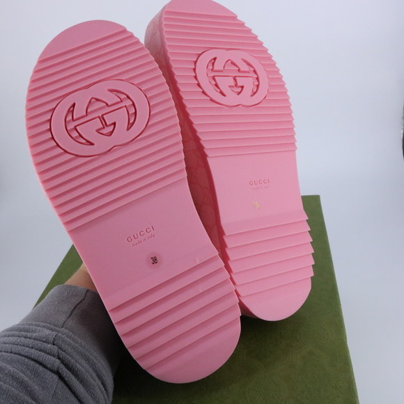 Gucci 38 Candy Pink GG supreme Platform Y2K Chunky Platforms E787 - Picture 4 of 15